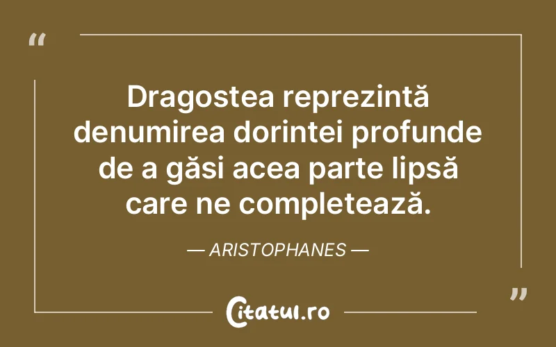 Citat Aristophanes - citate dragoste