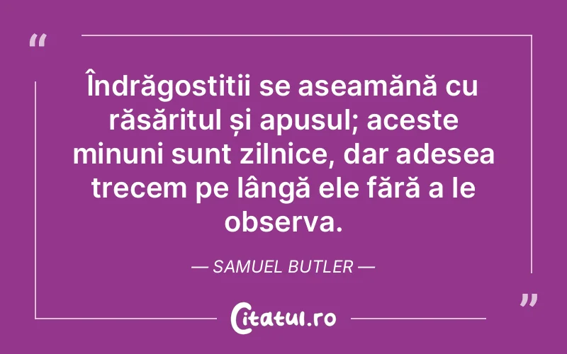 Citat Samuel Butler - citate dragoste