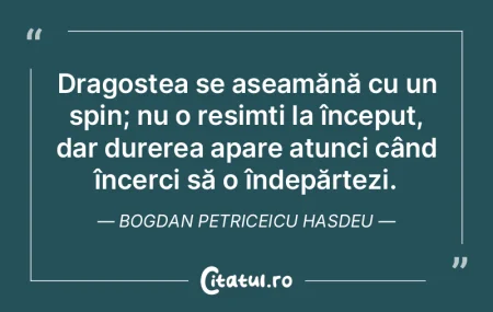 Dragostea se aseamănă cu un spin; nu o... Dragostea se aseamănă cu un spin; nu o...