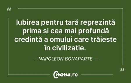Iubirea pentru țară reprezintă prima ... Iubirea pentru țară reprezintă prima ...