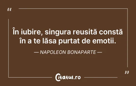 În iubire, singura reușită constă î...