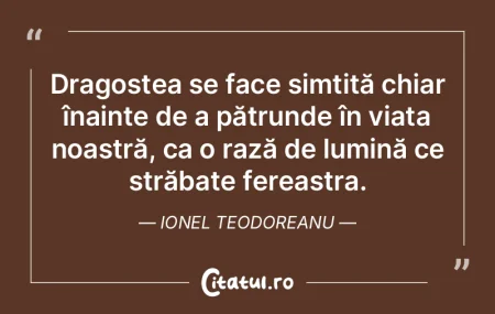 Dragostea se face simțită chiar înain...