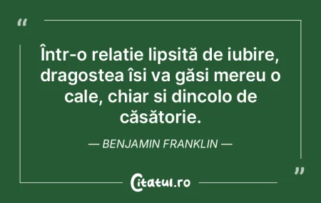 Într-o relație lipsită de iubire, dra...