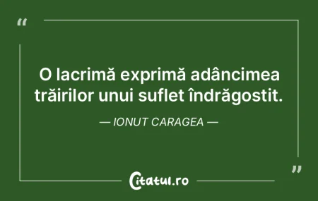 O lacrimă exprimă adâncimea trăirilo...