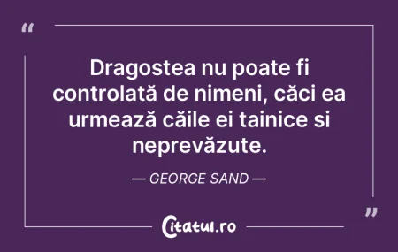 Dragostea nu poate fi controlată de nim...