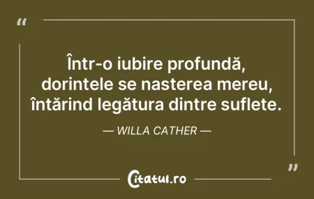 Într-o iubire profundă, dorințele se ...