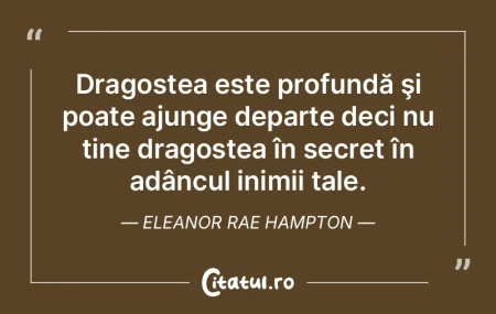 Dragostea este profundă şi poate ajung...