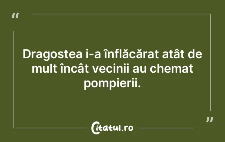 Dragostea i-a înflăcărat atât de mul...