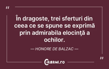 În dragoste, trei sferturi din ceea ce ...