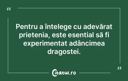 Pentru a înțelege cu adevărat prieten...