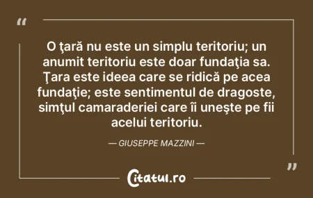 O ţară nu este un simplu teritoriu; un...