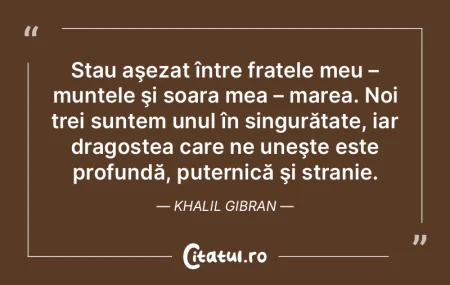 Stau aşezat între fratele meu – munt...