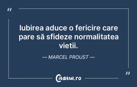 Iubirea aduce o fericire care pare să s...