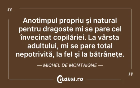 Anotimpul propriu şi natural pentru dra...