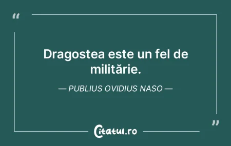 Dragostea este un fel de militărie. Pub...