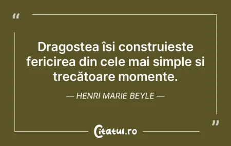 Dragostea își construiește fericirea ...