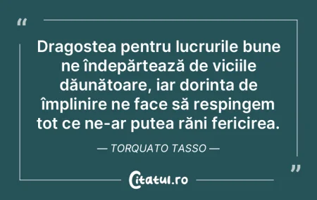 Dragostea pentru lucrurile bune ne înde...