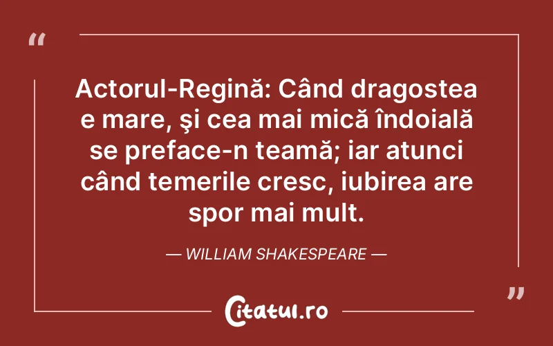 Citat William Shakespeare - citate dragoste