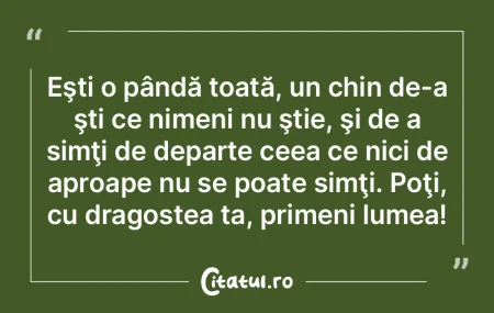 Eşti o pândă toată, un chin de-a şt...