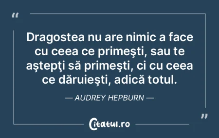 Dragostea nu are nimic a face cu ceea ce...