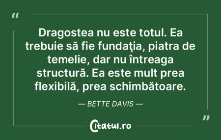 Dragostea nu este totul. Ea trebuie să ...