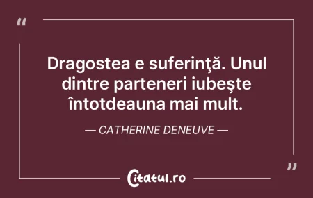 Dragostea e suferinţă. Unul dintre par...