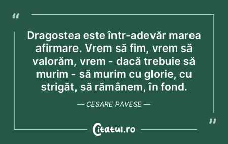 Dragostea este într-adevăr marea afirm...