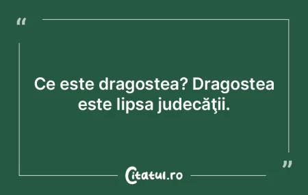 Ce este dragostea? Dragostea este lipsa ...