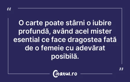 O carte poate stârni o iubire profundă...
