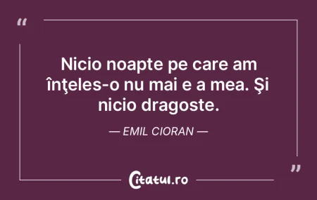 Nicio noapte pe care am înţeles-o nu m...