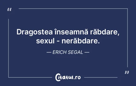 Dragostea înseamnă răbdare, sexul - n...