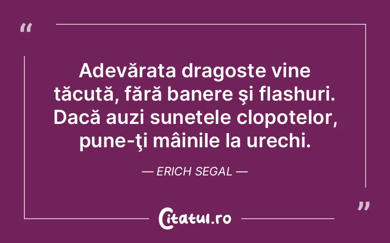 Citat Erich Segal - citate dragoste