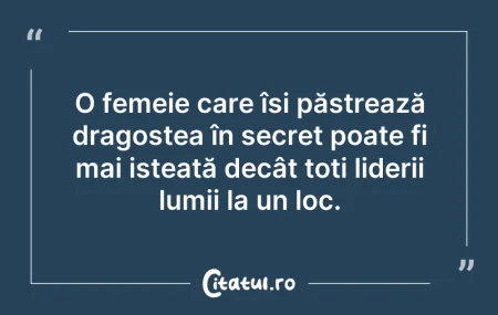 O femeie care își păstrează dragoste...