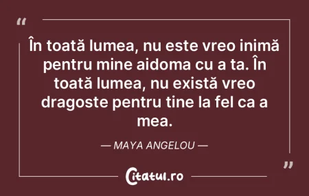 În toată lumea, nu este vreo inimă pe...