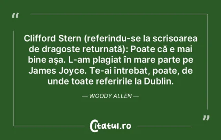 Clifford Stern (referindu-se la scrisoar...