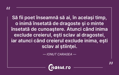 Să fii poet înseamnă să ai, în acel...