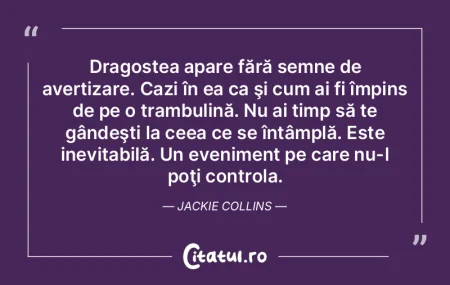 Dragostea apare fără semne de avertiza...