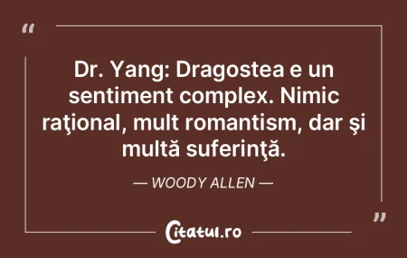 Dr. Yang: Dragostea e un sentiment compl...