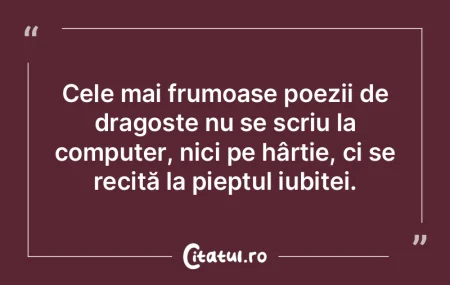 Cele mai frumoase poezii de dragoste nu ...