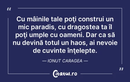 Cu mâinile tale poţi construi un mic p...