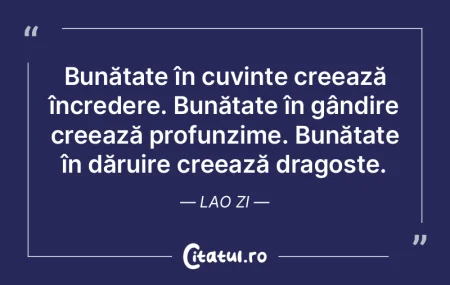 Bunătate în cuvinte creează încreder...