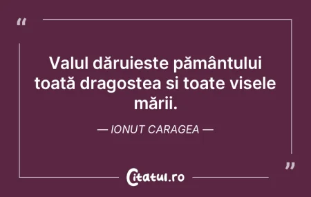 Valul dăruiește pământului toată dr...
