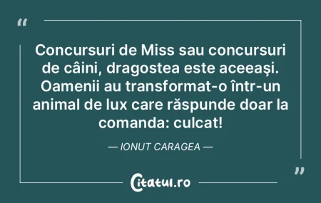 Concursuri de Miss sau concursuri de câ...