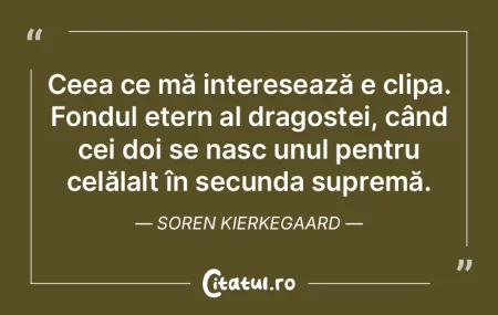 Ceea ce mă interesează e clipa. Fondul...