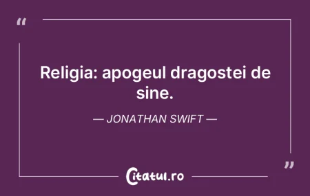 Religia: apogeul dragostei de sine. Jona... Religia: apogeul dragostei de sine. Jona...