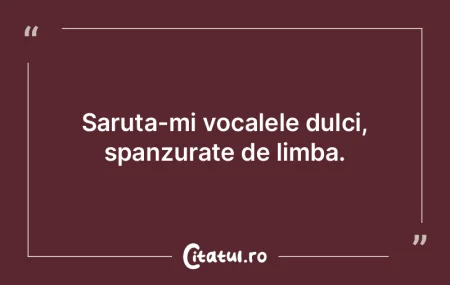Saruta-mi vocalele dulci, spanzurate de ... Saruta-mi vocalele dulci, spanzurate de ...