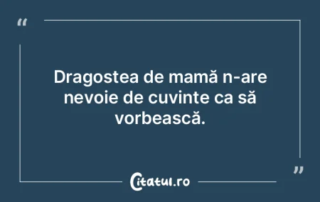 Dragostea de mamă n-are nevoie de cuvin... Dragostea de mamă n-are nevoie de cuvin...