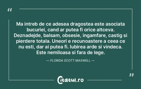 Ma intreb de ce adesea dragostea este as...