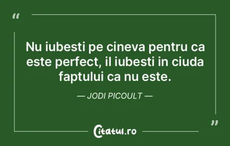 Nu iubesti pe cineva pentru ca este perf...