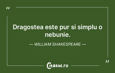 Dragostea este pur si simplu o nebunie. ...